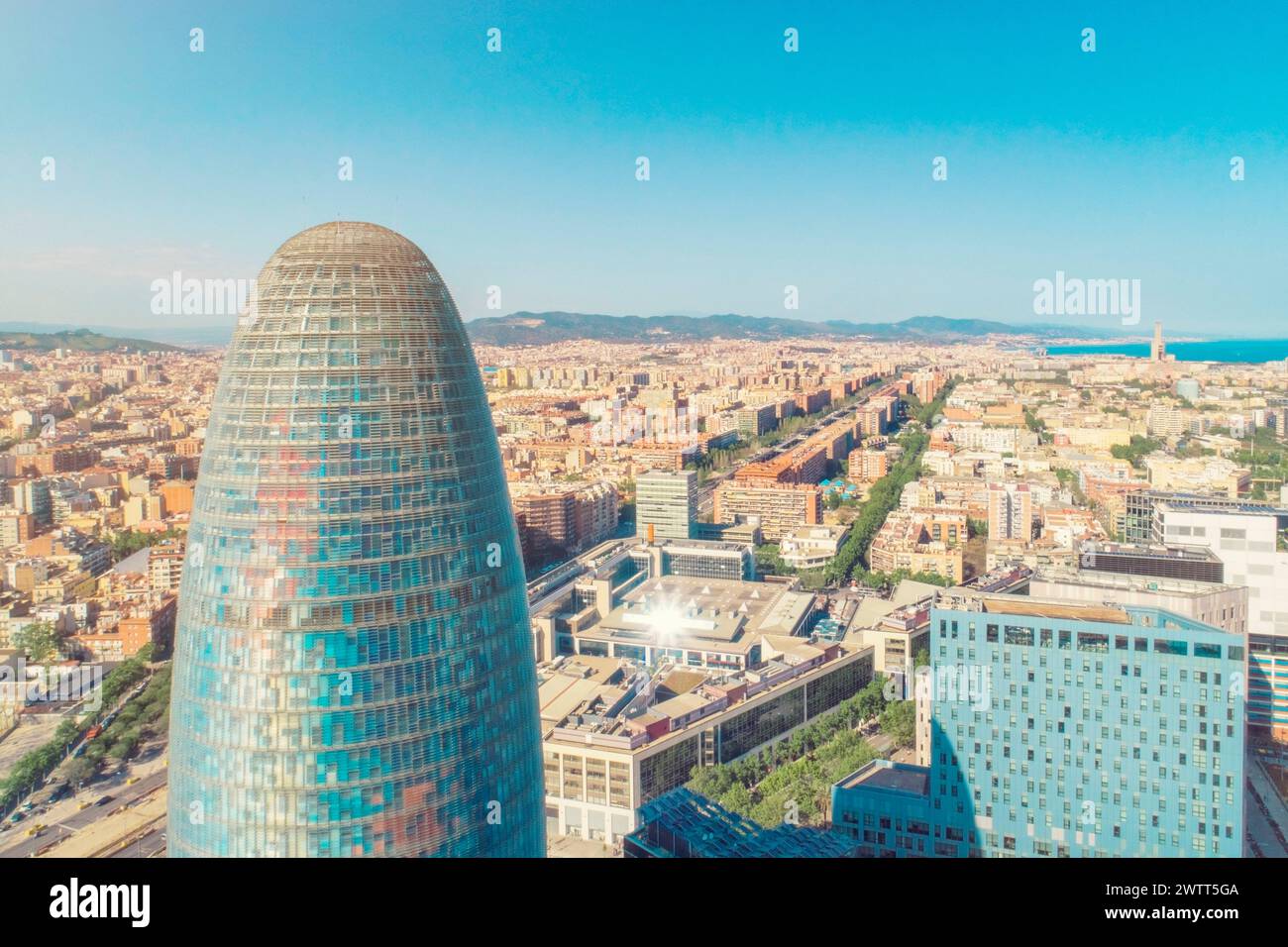 Agbar-Turm oder Torre Glòries auf der Plaza de les Glòries Catalanes Stockfoto