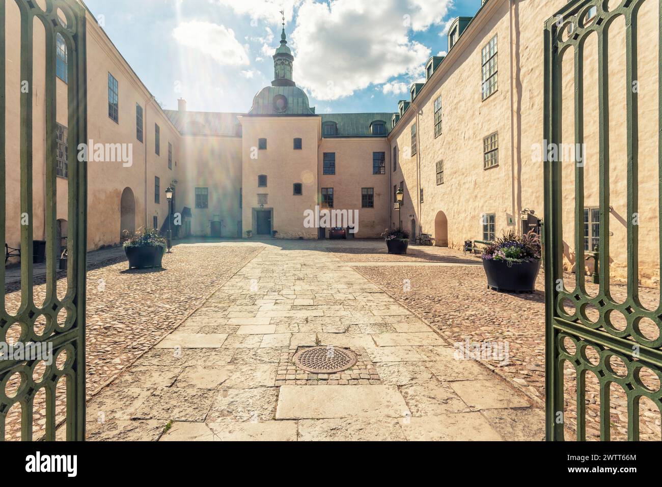 Schloss linköping an einem sonnigen Sommertag Stockfoto