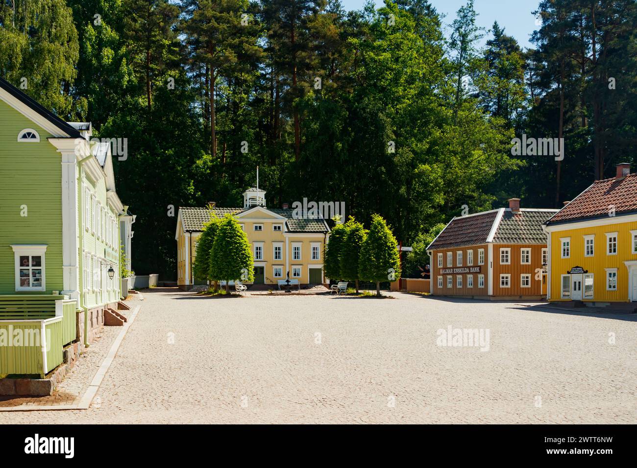 VIMMERBY, SCHWEDEN - 14. Juni 2023: Freizeitpark Astrid Lindgren's World. Die Winzige, Winzige Stadt. Stockfoto