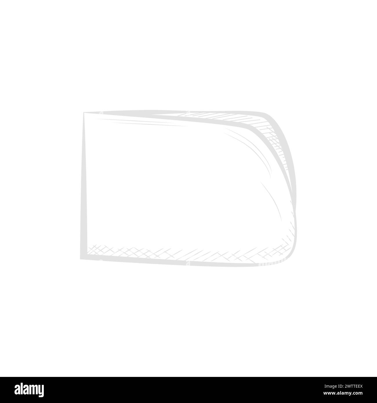 Harte niederländische Gouda Käse Linie Skizze, Milchprodukt und Snack Vektor Illustration Stock Vektor