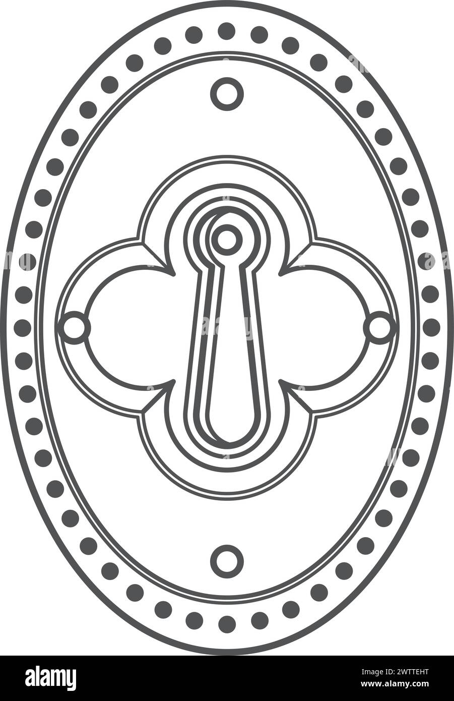 Elegantes Retro-Keyhole. Symbol Türverriegelung geschlossen Stock Vektor