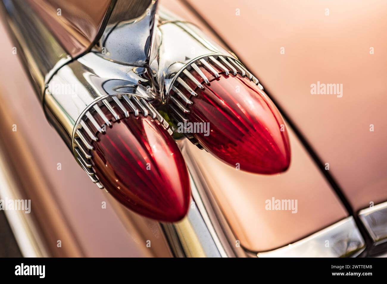 Ein amerikanischer Oldtimer auf einer Show, der das Wesen der herausragenden klassischen Automobile einfängt. Stockfoto
