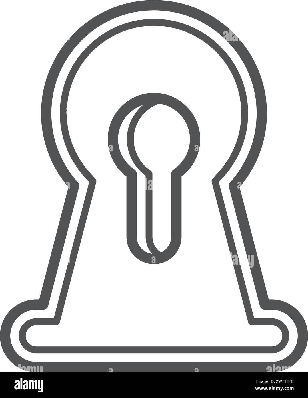 Symbol für Keyhole-Linie. Datenschutzsymbol. Verriegelte Tür Stock Vektor