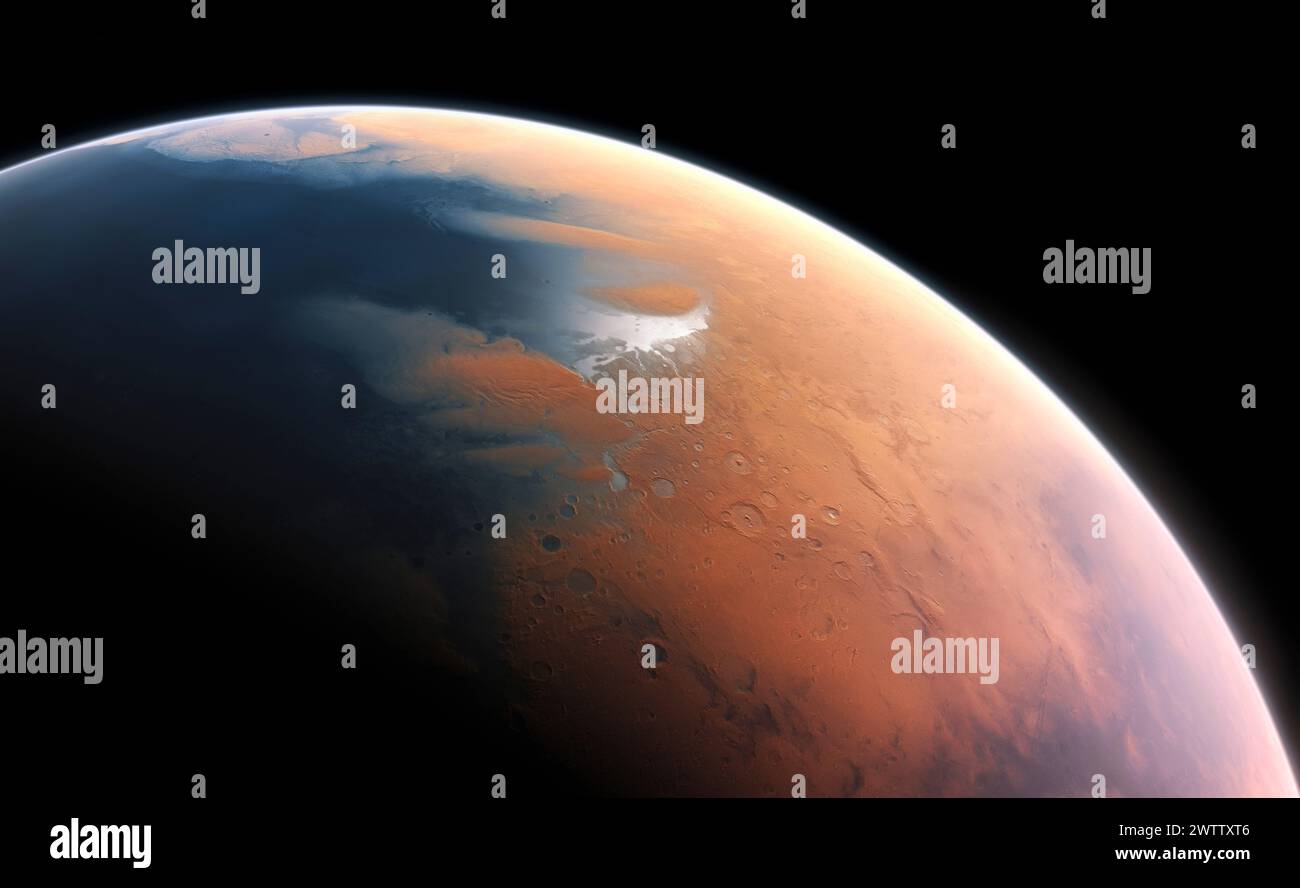 Mars aus der Sicht des Weltraums Stockfoto