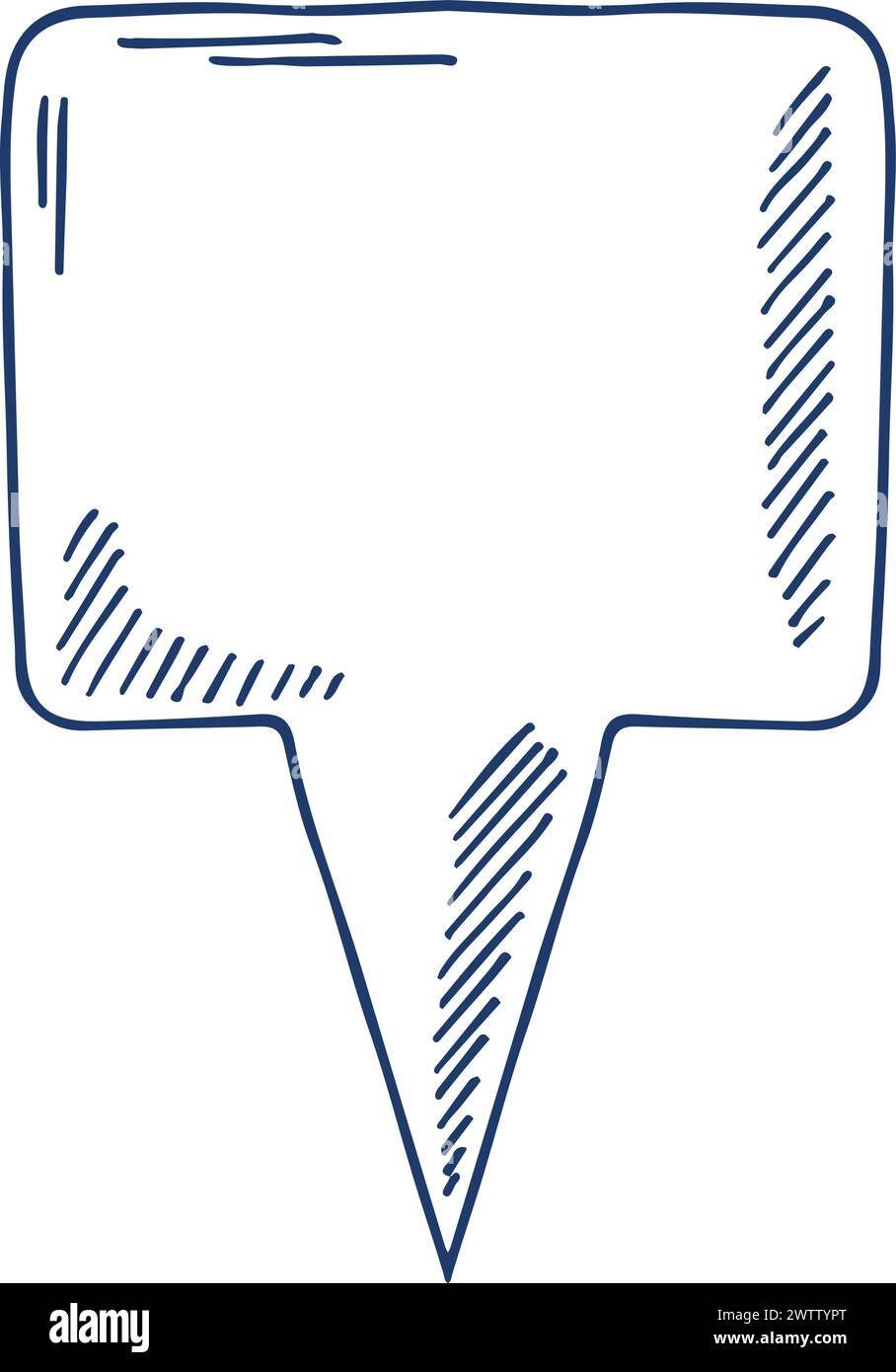 Geo Pointer leere Schablone, handgezeichnetes Kritzelchen Stock Vektor