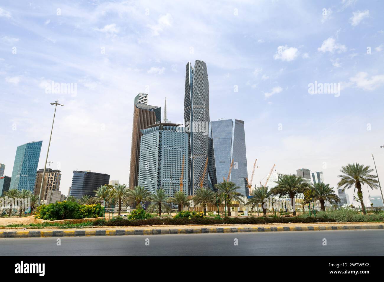 Riad, Saudi-Arabien - 15. März 2024, King Abdullah Financial District, KAFD Business Towers Stockfoto