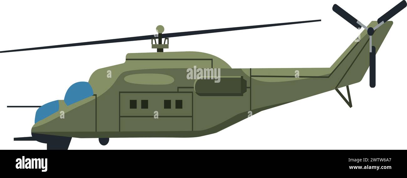 Farbsymbol des Hubschraubers. Grünes Symbol für Militärflugzeuge Stock Vektor