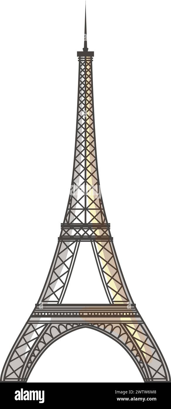 Symbol des Eiffelturms. Französisches Wahrzeichen. Fahrsymbol Stock Vektor