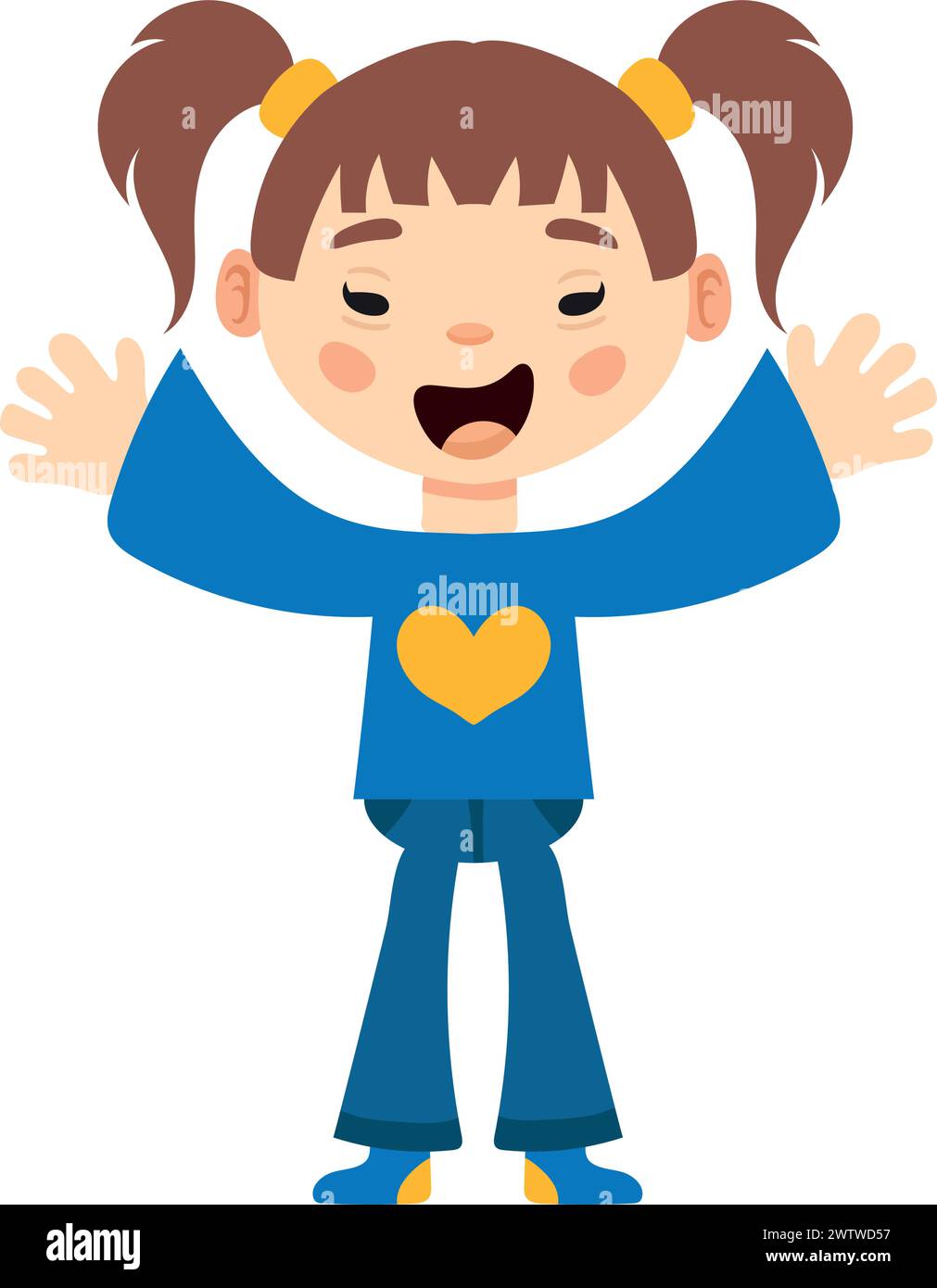 Down-Syndrom-Day-Girl-Illustration-Vektor Stock Vektor