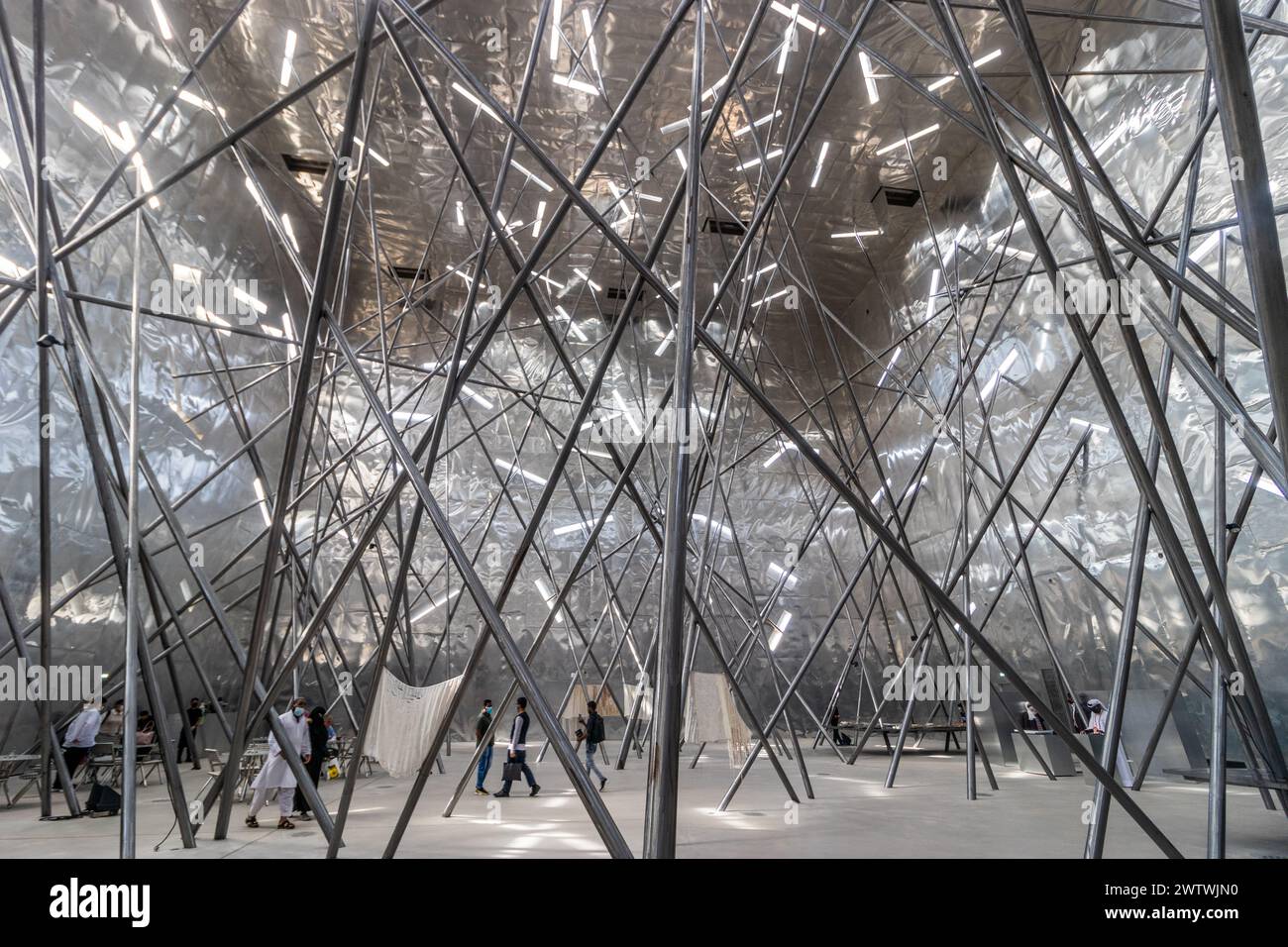 DUBAI, VAE - 29. OKTOBER 2021: Bahrain-Pavillon auf der Expo 2020 in Dubai, Vereinigte Arabische Emirate. Stockfoto