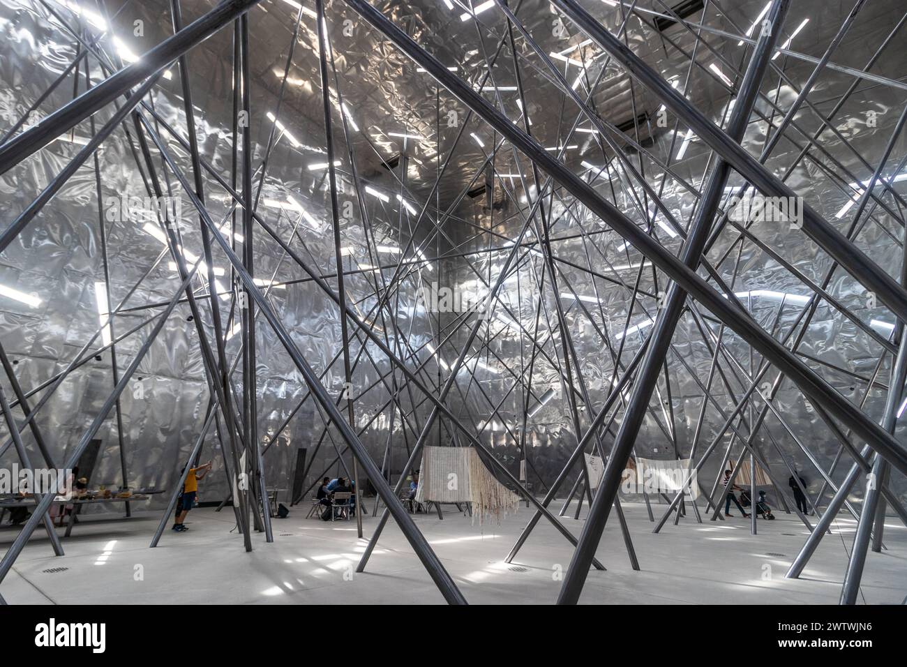 DUBAI, VAE - 29. OKTOBER 2021: Bahrain-Pavillon auf der Expo 2020 in Dubai, Vereinigte Arabische Emirate. Stockfoto