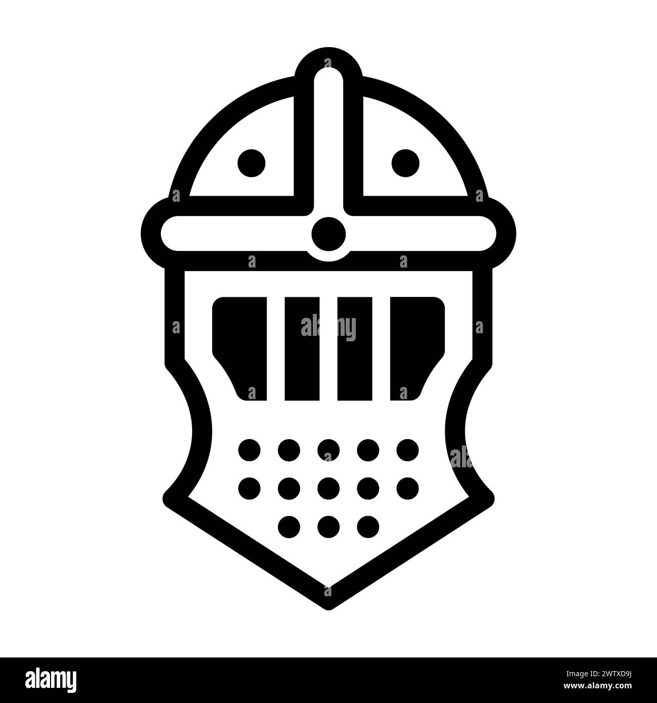 Schwarzes Vektor-Ritter-Symbol auf weißem Hintergrund Stock Vektor