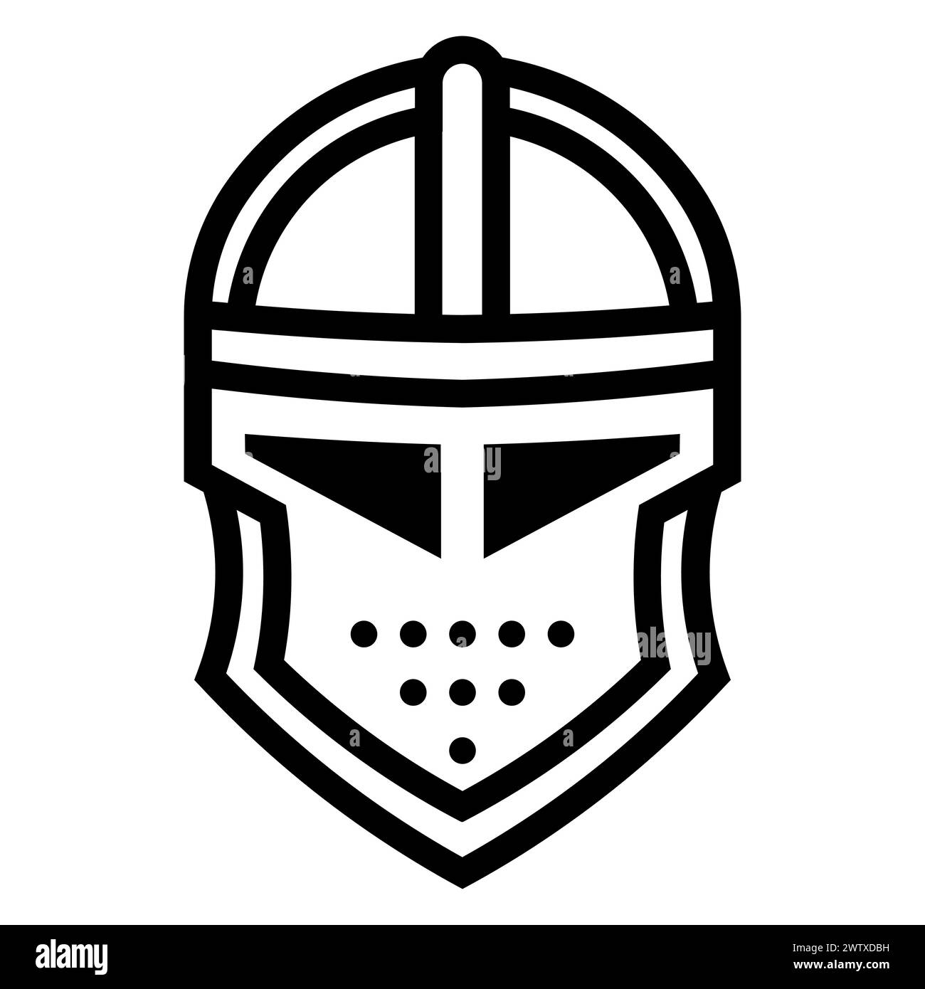 Schwarzes Vektor-Ritter-Symbol auf weißem Hintergrund Stock Vektor