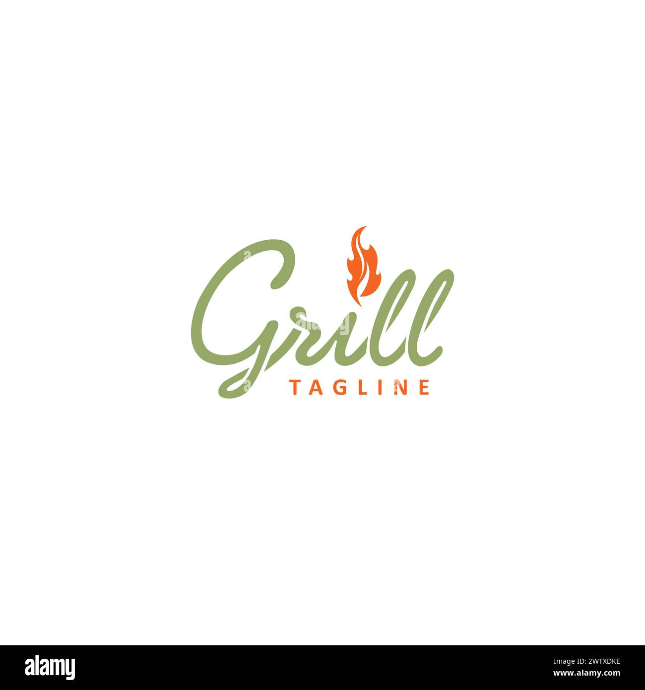 Einfaches Design Mit Grill-Logo. Fire Food Logo Stock Vektor