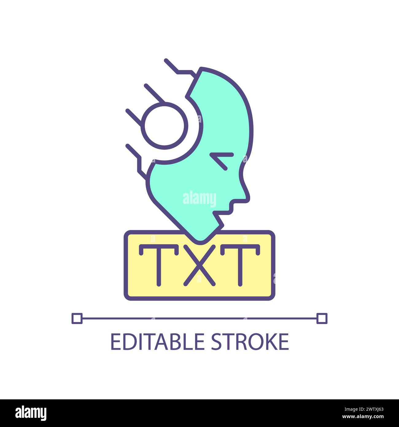 AI-Textverarbeitung RGB-Farbsymbol Stock Vektor