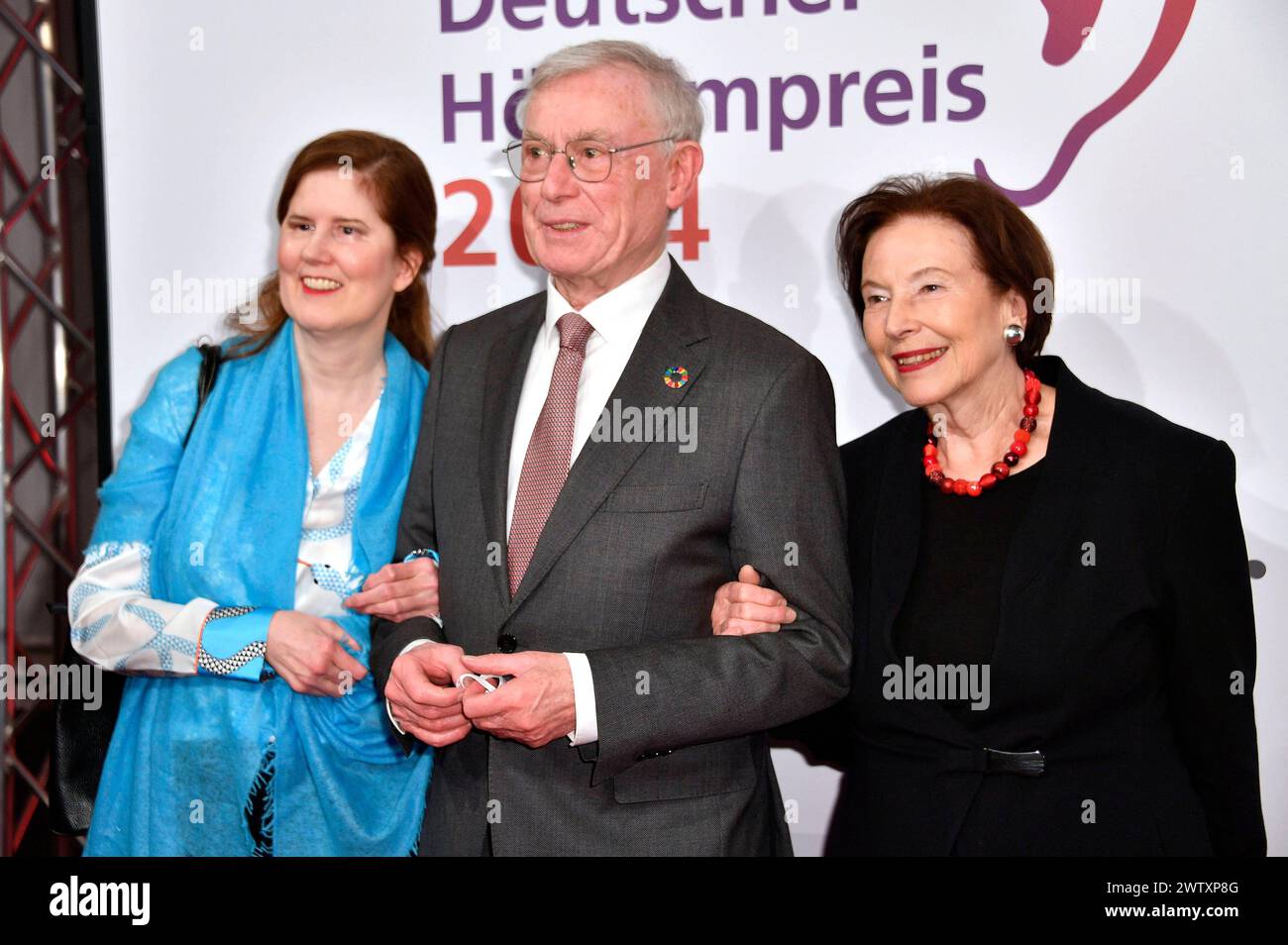 Horst Köhler mit Ehefrau Eva Luise Köhler und Tochter Ulrike Köhler bei