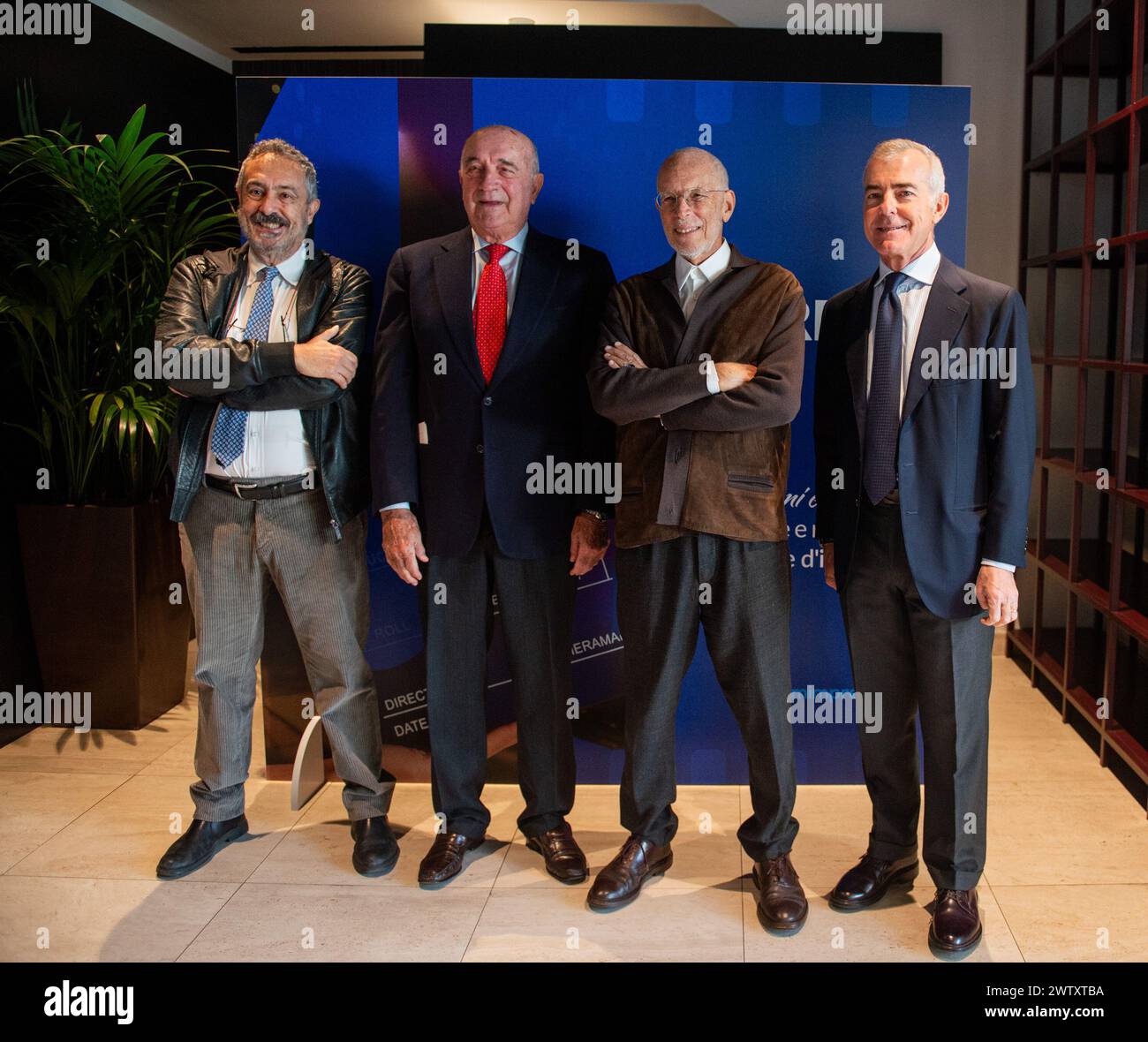 Roma, Italien. März 2024. Conferenza Stampa al Cinema Barberini dell'evento Filmimpresa che si terrà alla Casa del Cinema dal 9 al 14 Aprile. Nella foto Giampaolo Letta, Gabriele Salvatores, Mario Sesti e Alberto Tripi - Cronaca - Roma, Italia - Martedì, 20 Marzo 2024 (Foto Valentina Stefanelli/LaPresse) Pressekonferenz der Filmimpresa im Barberini Cinema, Fotos mit gabriele Salvatores, Mario Sesti, Giampalo Letta. News - Rom, Italien - Donnerstag, 20. März 2024 (Foto Valentina Stefanelli/LaPresse) Credit: LaPresse/Alamy Live News Stockfoto