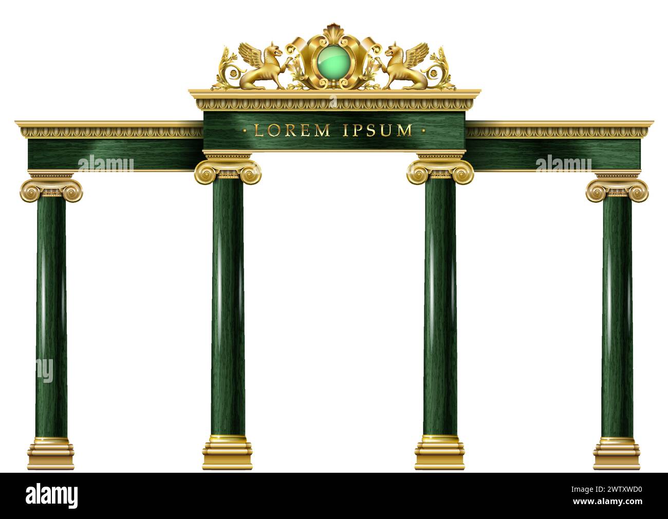 Goldener klassischer Rahmen der barocken Rokoko-Tür Stock Vektor