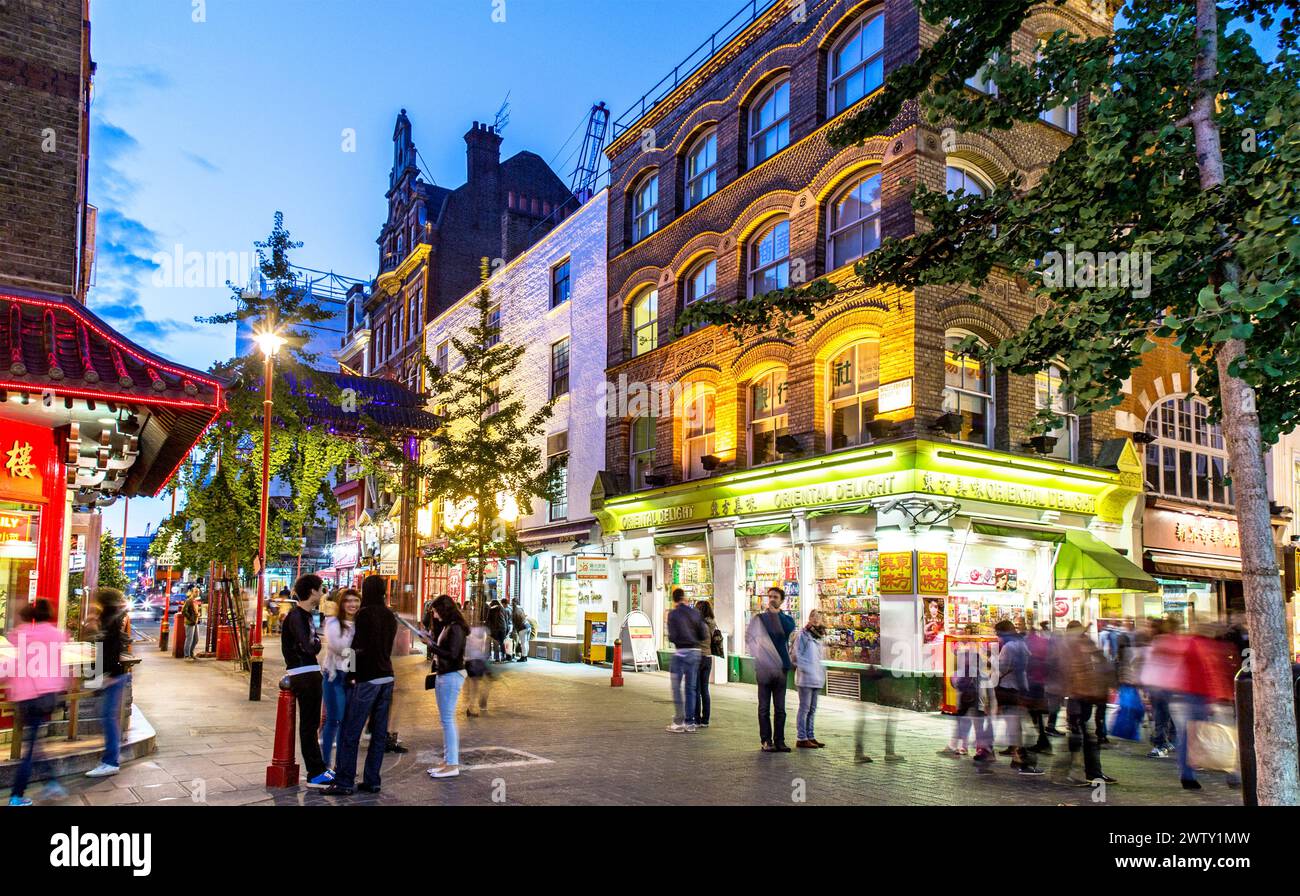 Chinatown-Nacht-London-UK Stockfoto