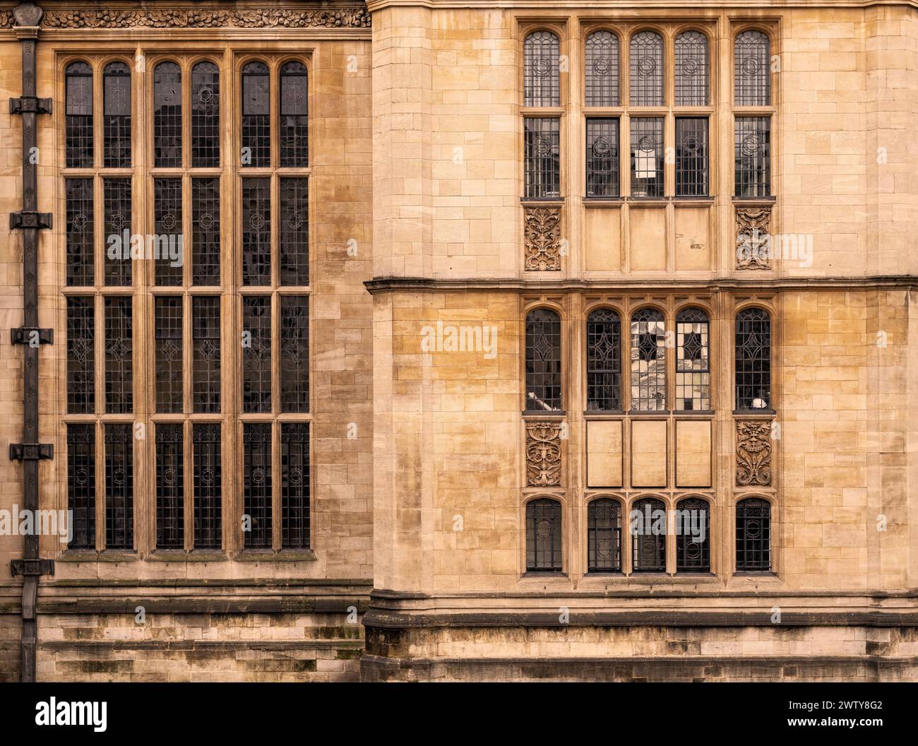 Die Fassade der Examination Schools in 75-81 High St, Oxford, Großbritannien; entworfen von Sir Thomas Jackson im Jahr 1882. Klasse II aufgeführt. Stockfoto