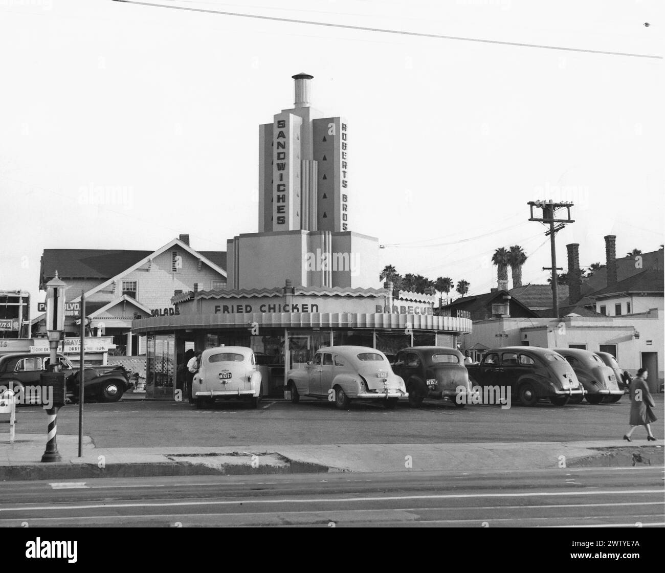 Außenansicht des Robert's Brothers Drive-Up Restaurants in Los Angeles Stockfoto