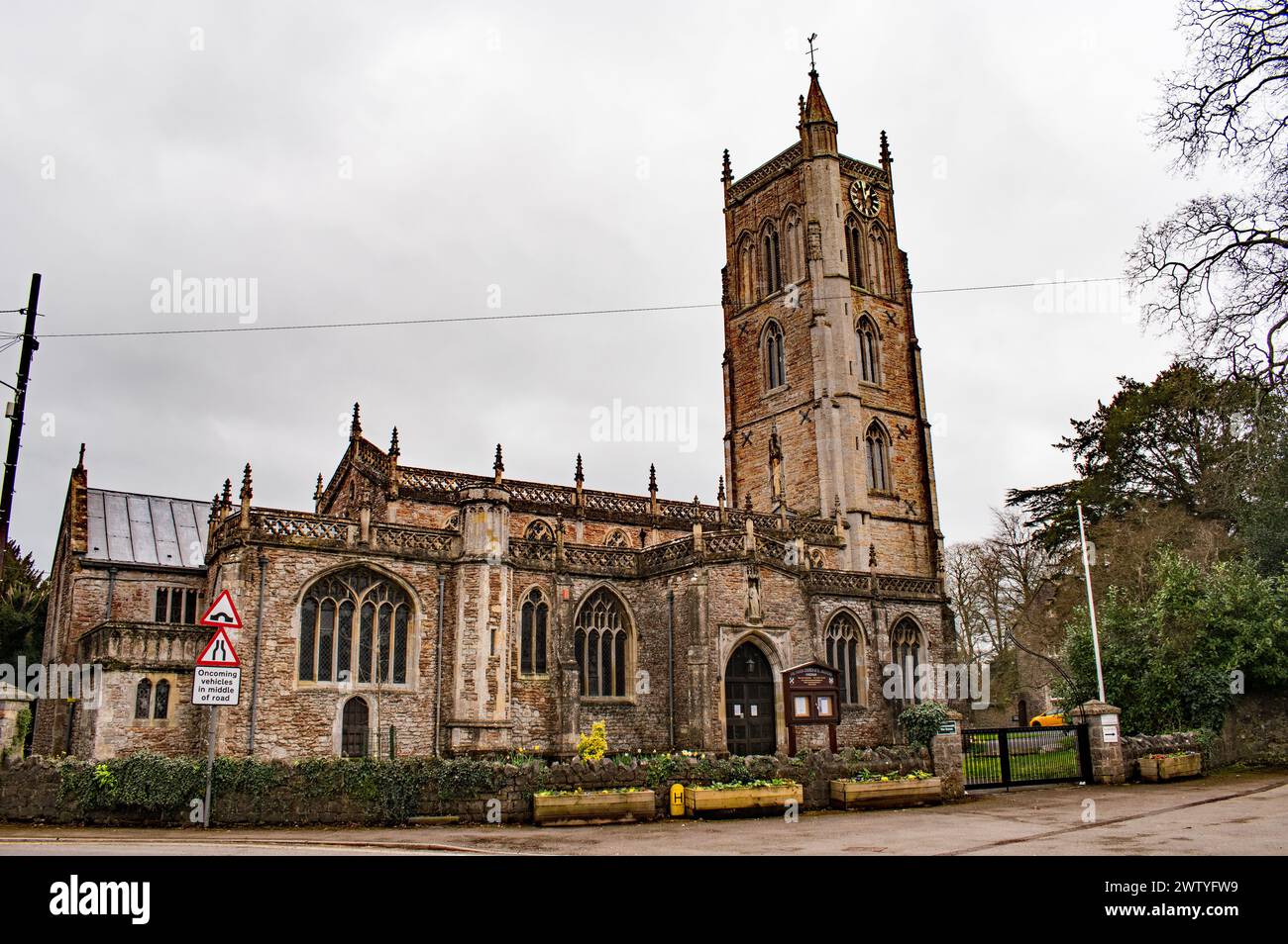 Die Pfarrkirche St. Andrews. Cheddar. Somerset. UK Stockfoto