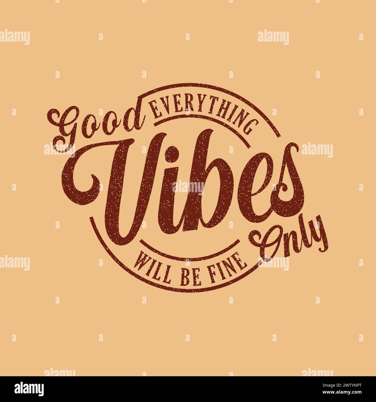 Good Vibes nur Typografie Briefmarke Distressed Grafik T-Shirt Druck Design Vektor Stock Vektor