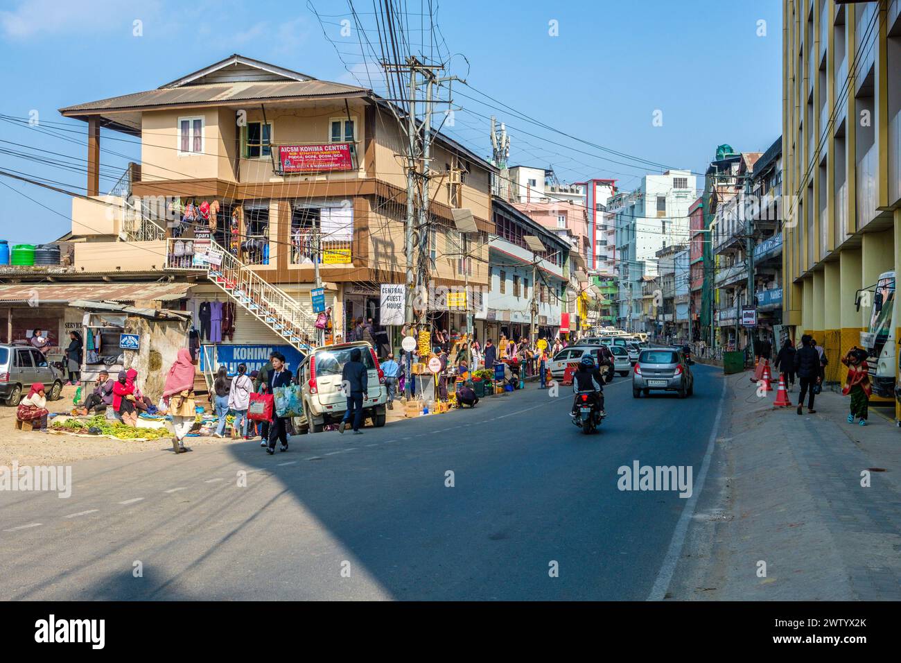 Kohima, eine Stadt in Nagaland, Nordostindien Stockfoto