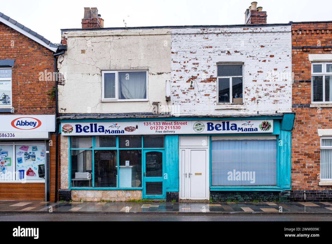 Bella Mama Döner Kebab zum Mitnehmen in Crewe Cheshire Großbritannien Stockfoto