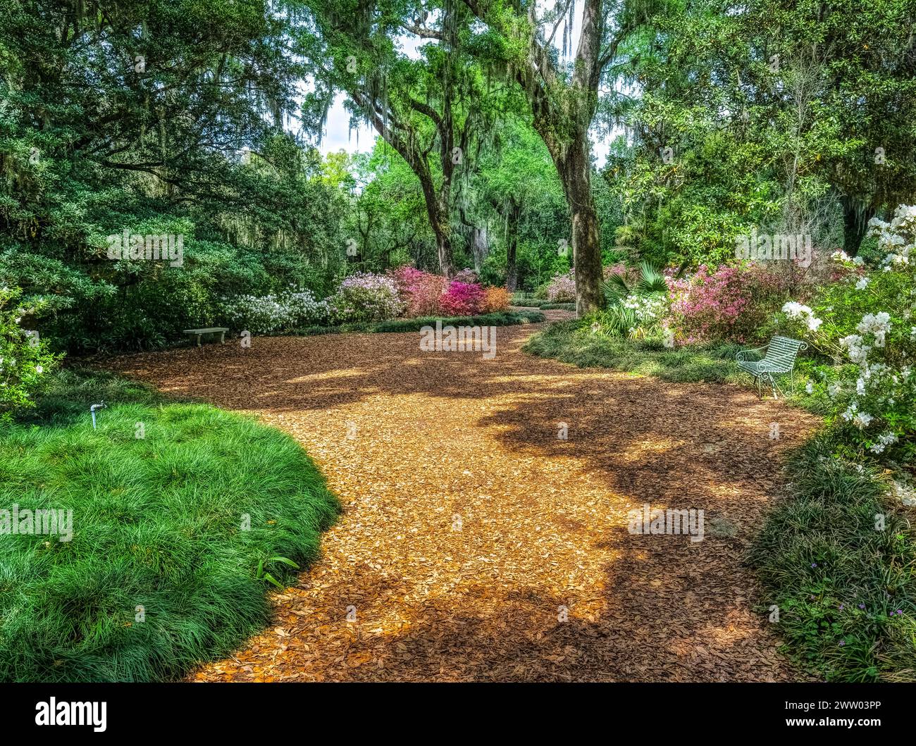 Bok Tower Gardens ist ein National Historic Landmark im National Register of Historic Places auf dem Iron Mointain im Lake Wales Florida USA Stockfoto