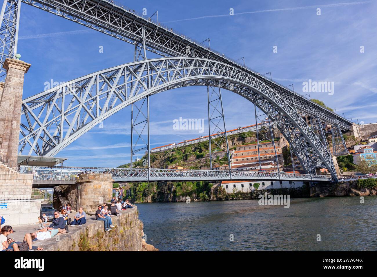Portugal, Porto, Brücke Luís i (Ponte Luís I) über den Fluss Douro Stockfoto