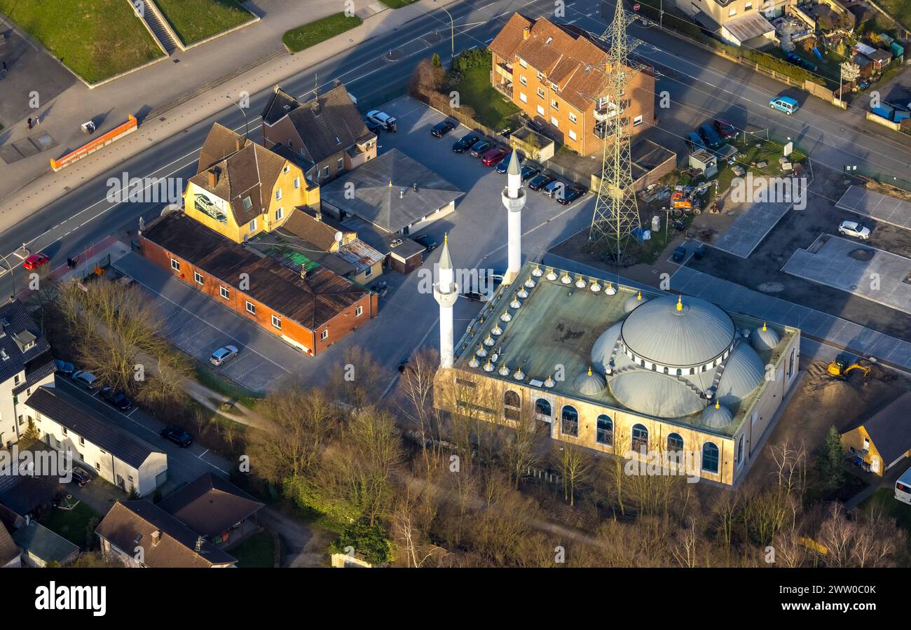 Luftbild, DITIB Ulu Camii Moschee, Zechenweg, Stadtbezirk Herringen, Hamm, Ruhrgebiet, Nordrhein-Westfalen, Deutschland ACHTUNGxMINDESTHONORARx60xEURO *** Luftaufnahme, DITIB Ulu Camii Moschee, Zechenweg, Herringen Bezirk, Hamm, Ruhrgebiet, Nordrhein-Westfalen, Deutschland ATTENTIONxMINDESTHONORARx60xEURO Stockfoto
