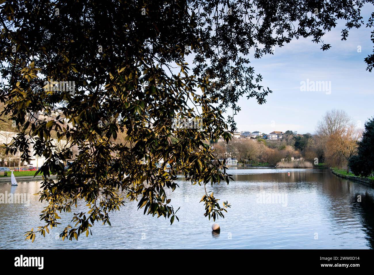 Trenance Boating Lake in Newquay in Cornwall in Großbritannien. Stockfoto