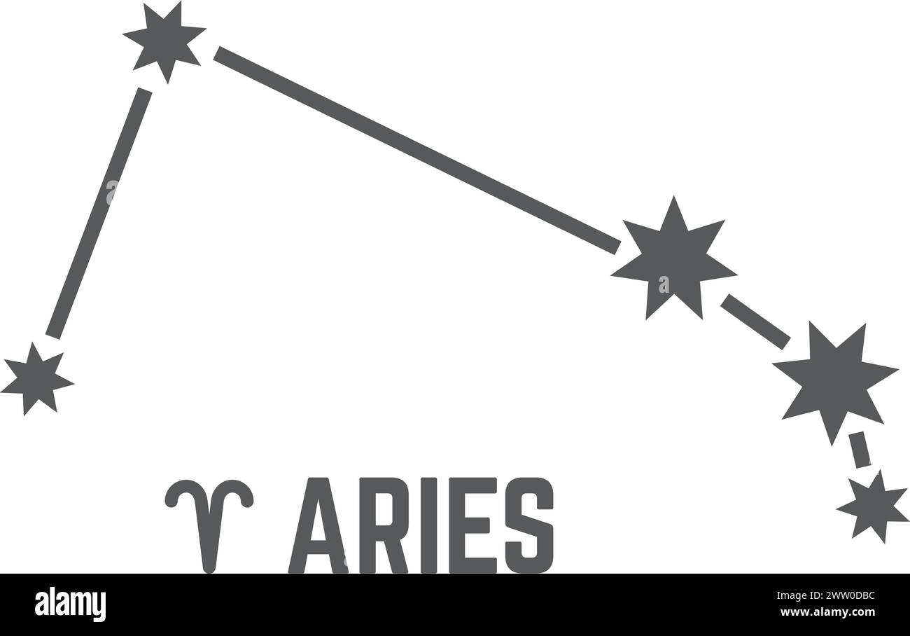 Aries-Konstellation. Kosmisches Zeichen. Sternengruppe der Astronomie Stock Vektor