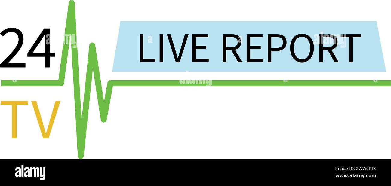Live-Bericht tv-Streifen. Nachrichtenstream-Leiste Stock Vektor