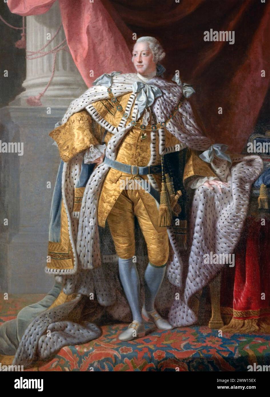 GEORG III. (1738–1820) britischer Monarch in seinen Krönungsroben von 1762 Stockfoto