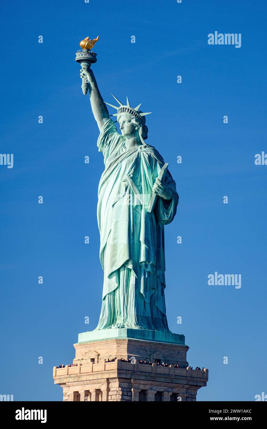 Die Freiheitsstatue und ihr Keller in New York Stockfoto