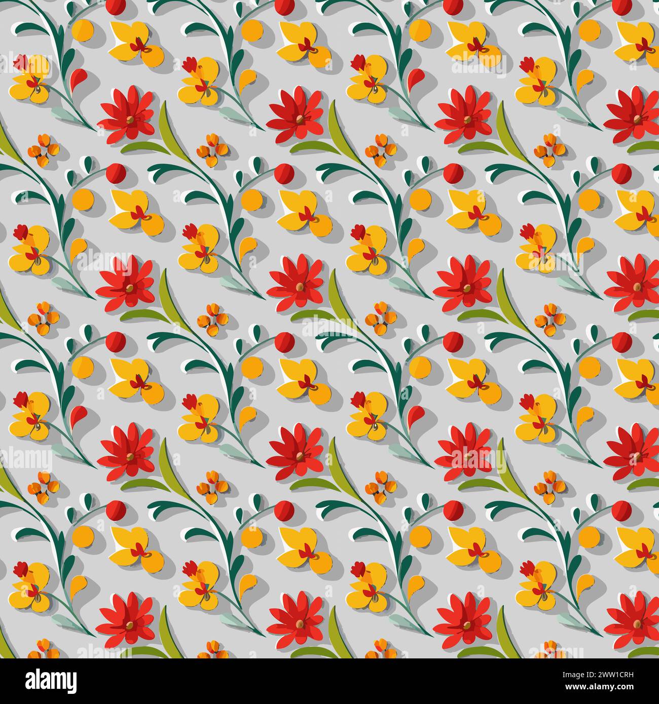 Blumenmuster mit Blättern. Blumensträuße Blumenkompositionen. Blumenmuster. Stock Vektor