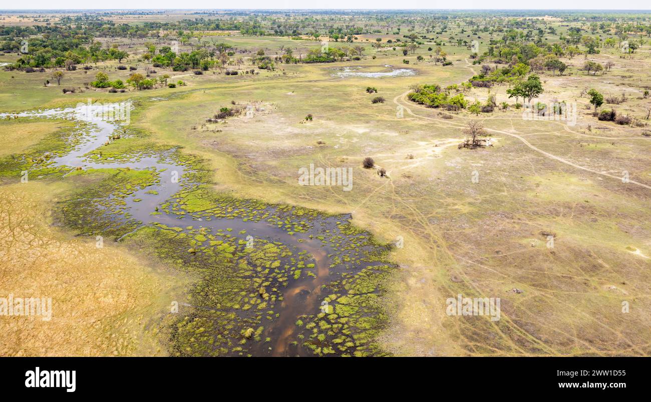Luftaufnahme des Okavango Delta, Botswana Stockfoto