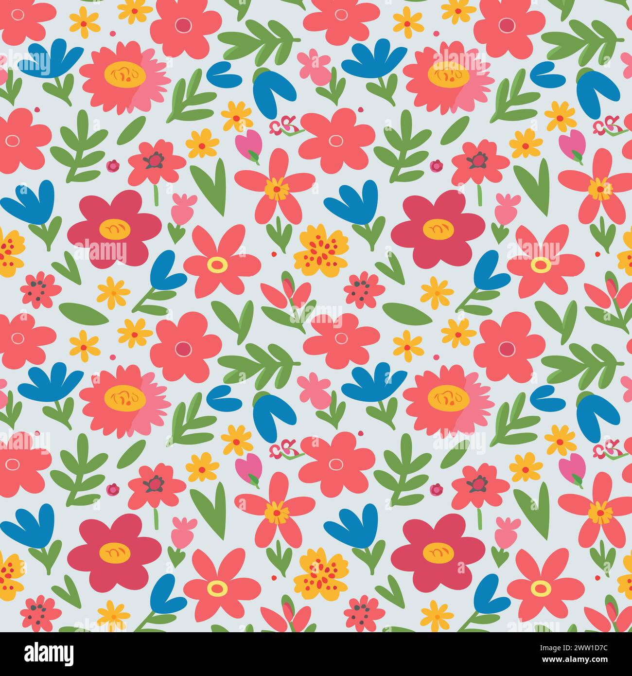 Blumenmuster mit Blättern. Blumensträuße Blumenkompositionen. Blumenmuster. Stock Vektor
