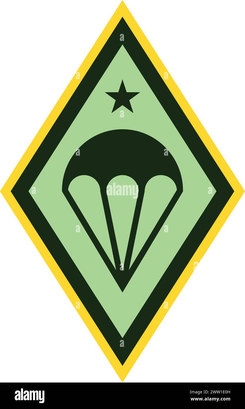 Militärabzeichen mit schwarzem Fallschirm. Fallschirmjäger Force Emblem Stock Vektor