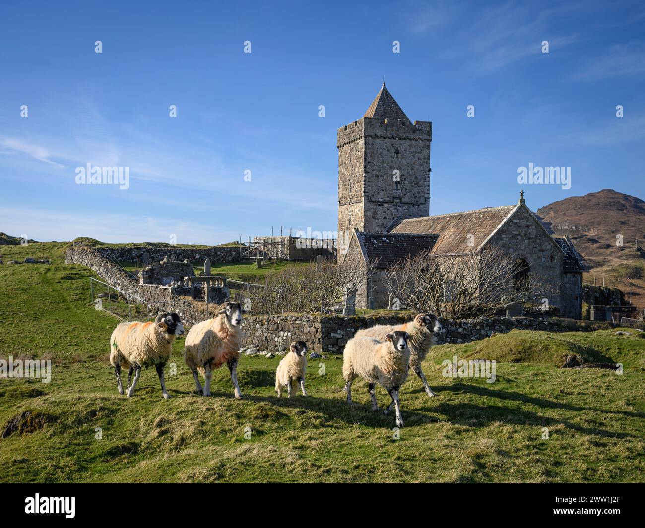 St. Clement's Church, South Harris; Isle of Lewis and Harris, Outer Hebriden, Schottland. Stockfoto