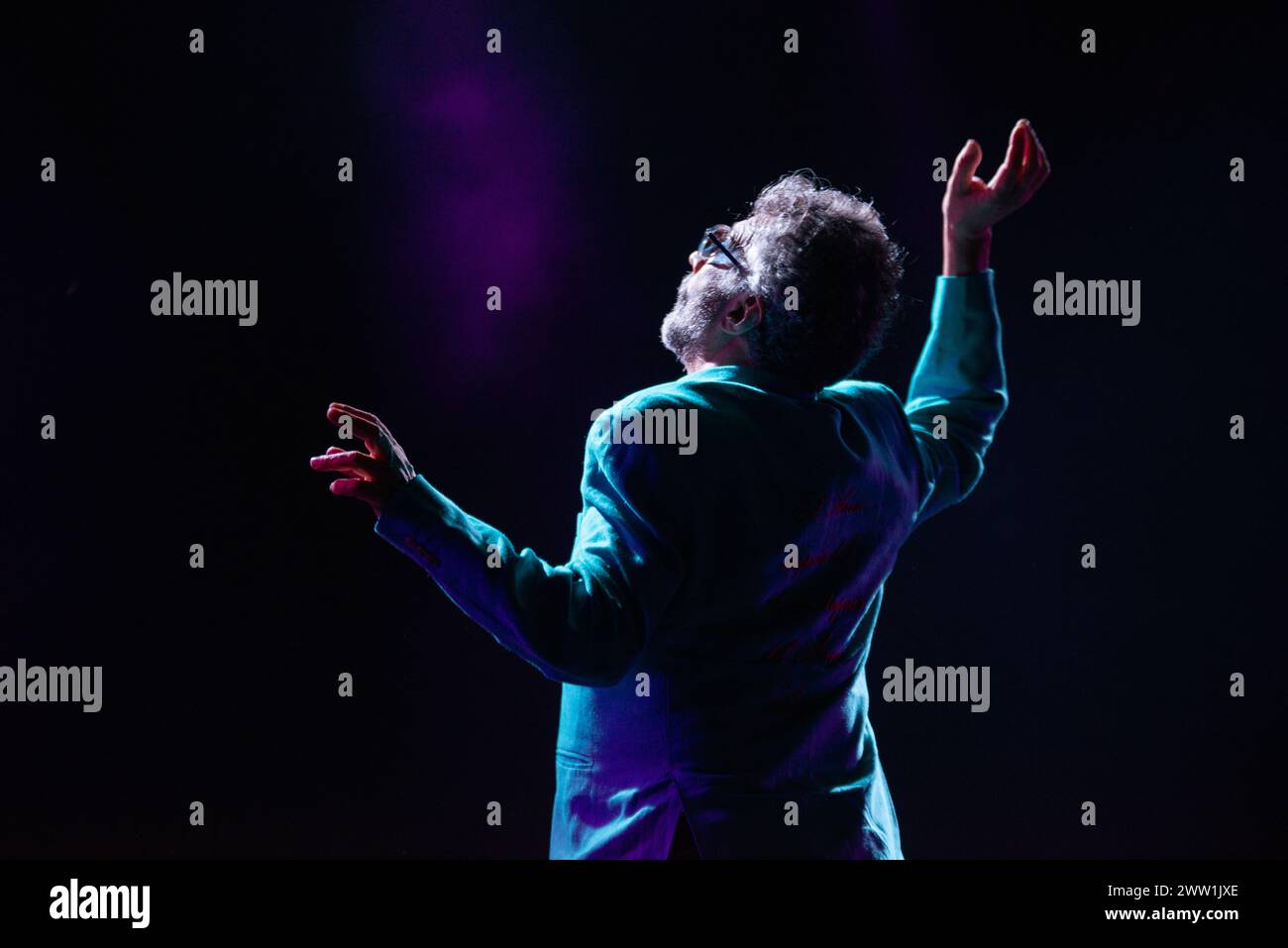 Fito Paez spielte seine Musik während einer Show von „Amor 30 años despues del amor Tour“. Stockfoto