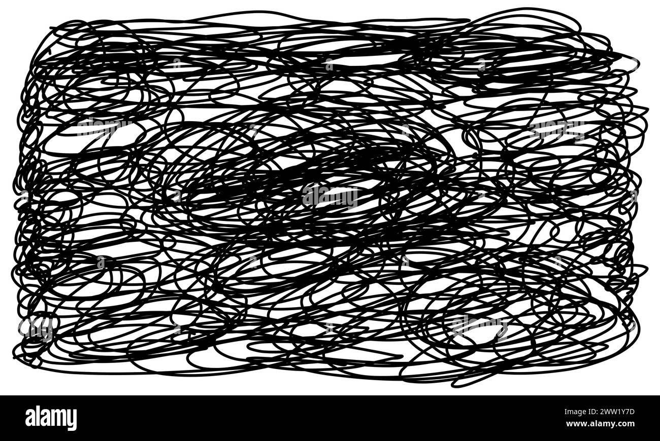 Stiftstriche kritzeln. Bleistiftstriche. Abstrakter Kritzelhintergrund. Doodle Arts. Schwarzer Hintergrund Stock Vektor