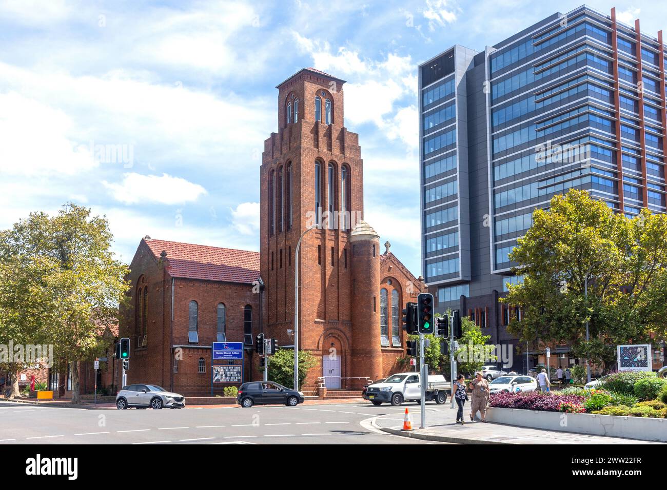 City Central Presbyterian Church, Burelli und Kembla Street, Wollongong, New South Wales, Australien Stockfoto