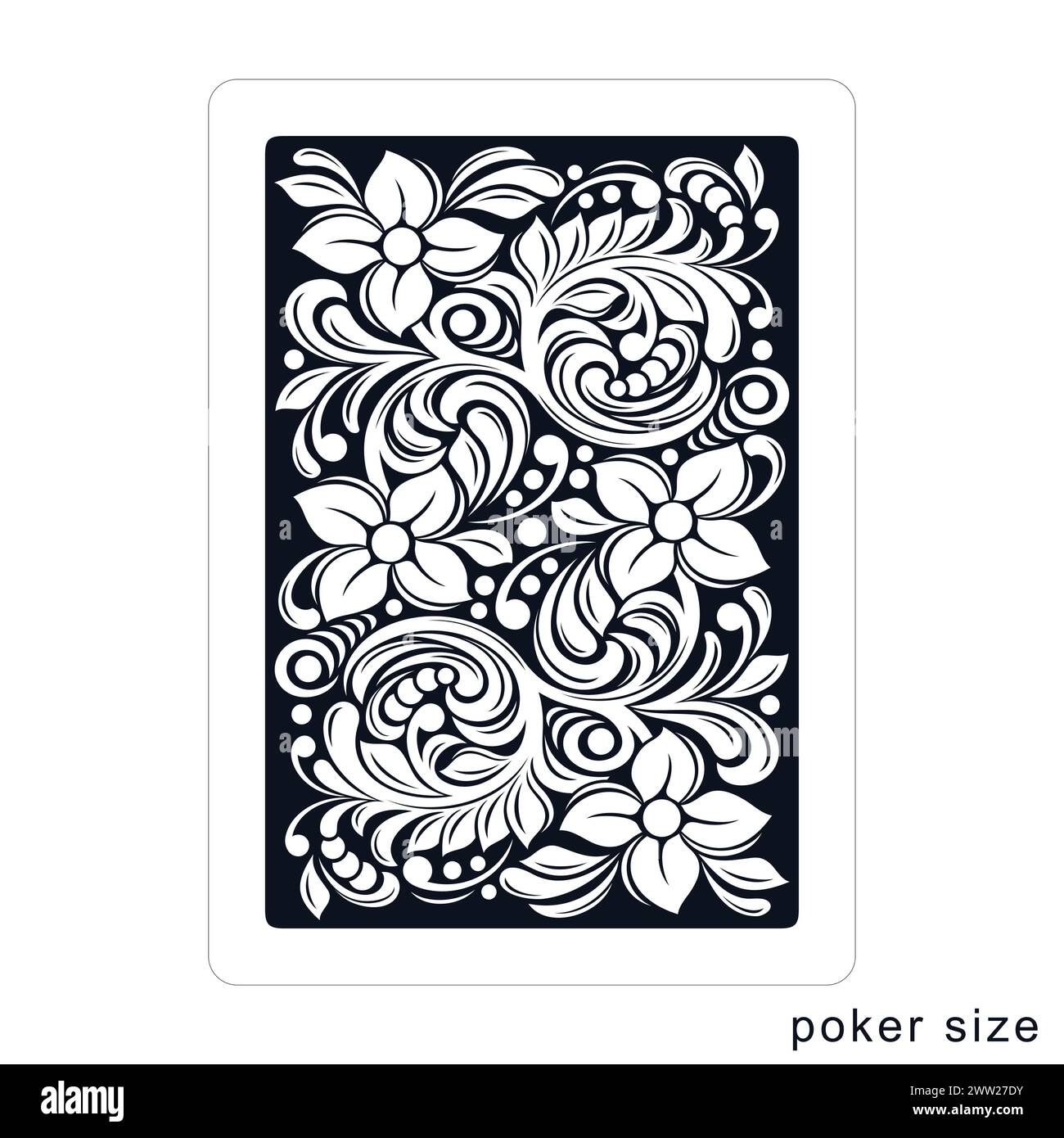 Rückseite einer Spielkarte. Pokergröße Stock Vektor