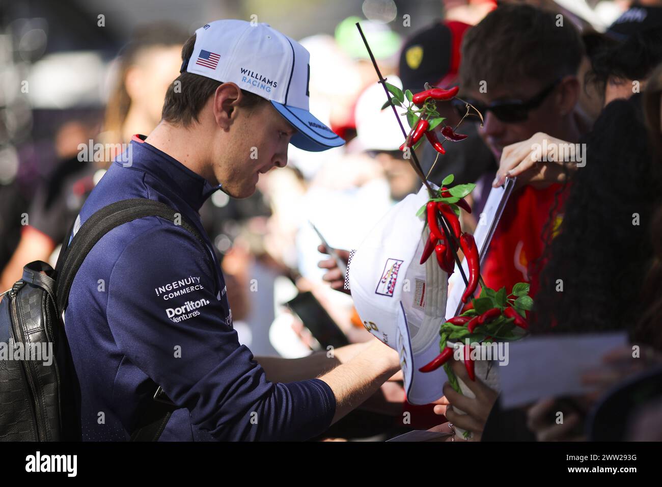 SARGEANT Logan (usa), Williams Racing FW46, Porträt während des Formel 1 Rolex Australian Grand Prix 2024, 3. Runde der Formel 1 Weltmeisterschaft 2024 vom 22. Bis 24. März 2024 auf dem Albert Park Circuit in Melbourne, Australien Stockfoto
