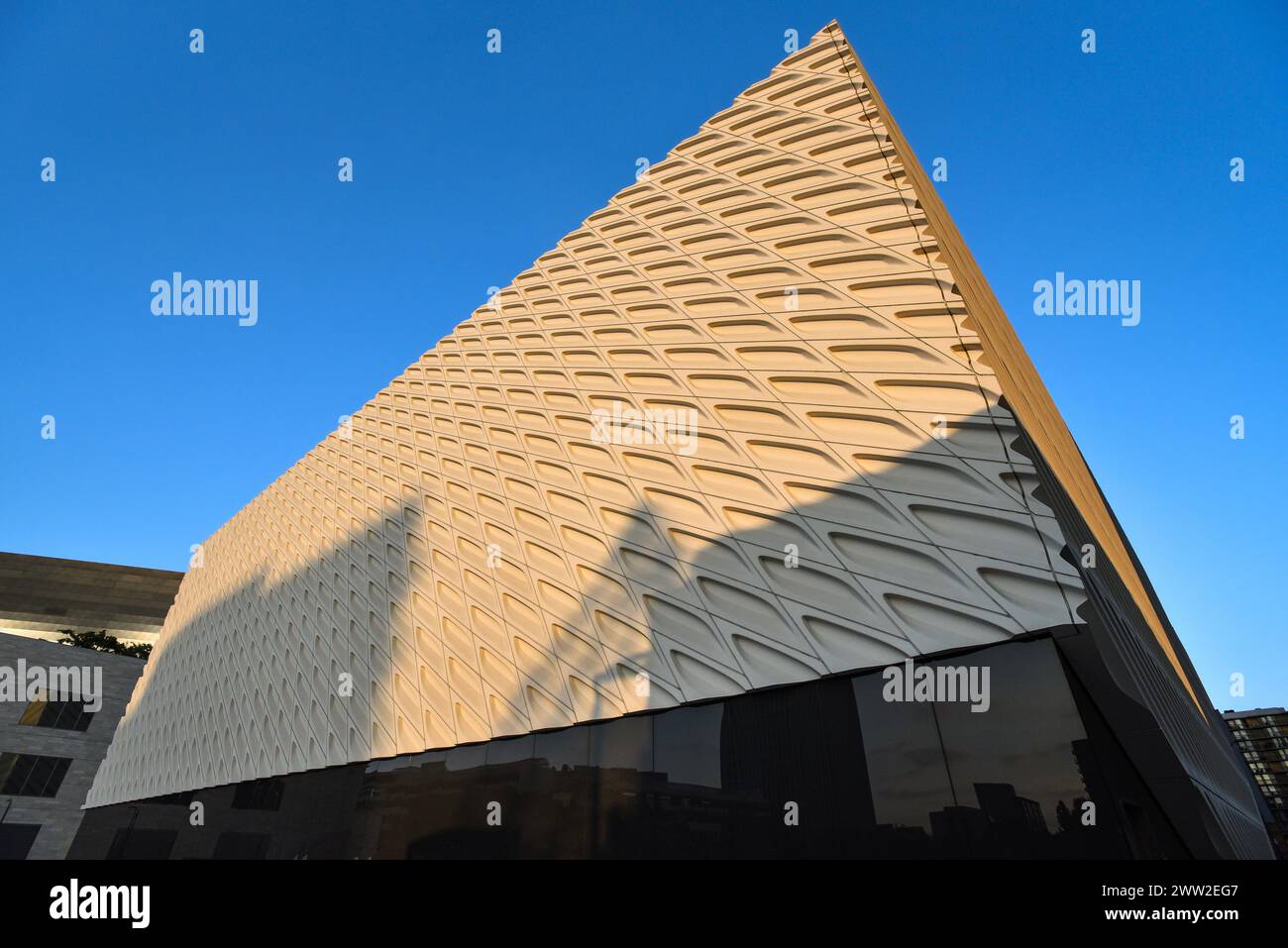 Die Architektur des Broad Museum in Downtown Los Angeles, Kalifornien Stockfoto