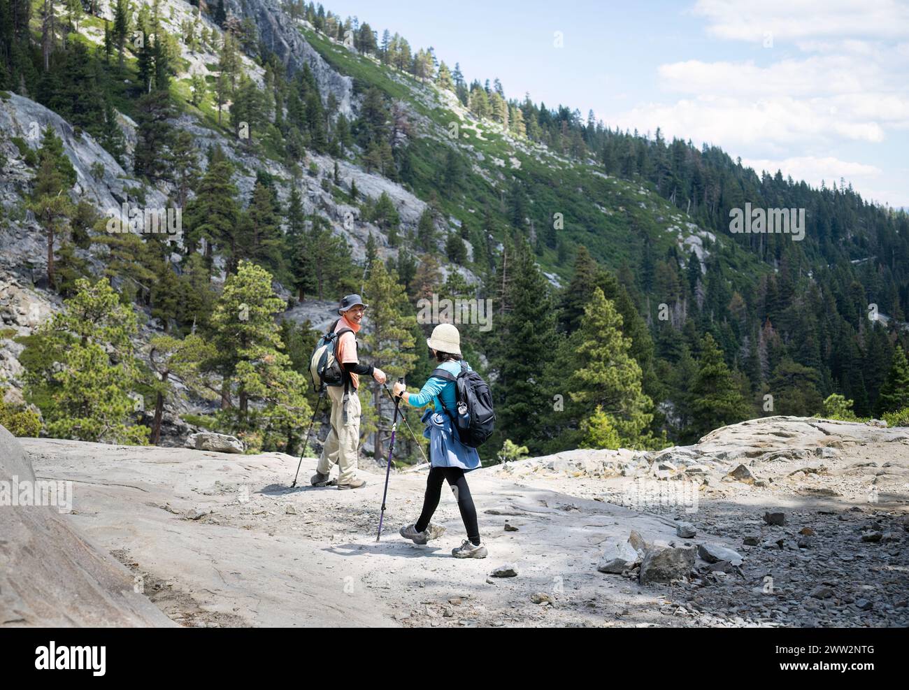 Ein paar Wanderwege am Eagle Lake. South Lake Tahoe. Kalifornien. Stockfoto