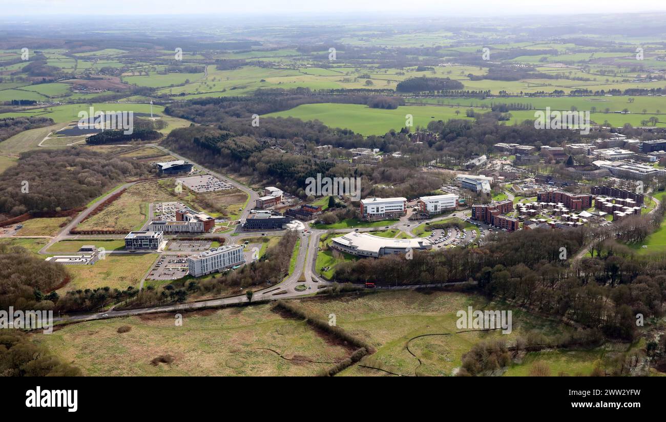 Luftaufnahme der Keele University von Osten Stockfoto